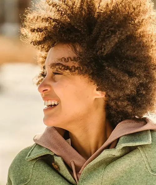 Smiling person outdoors