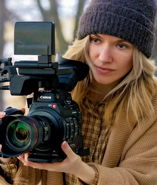 Person behind camera